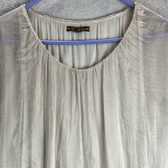 PIAZZA ROMA Made in Italy 100% Silk Blouse Sz XS Top Sheer Silk Overlay Summer - Picture 2 of 16